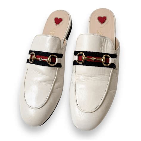 gucci loafers slides princetown|Gucci princetown white horsebit loafer.